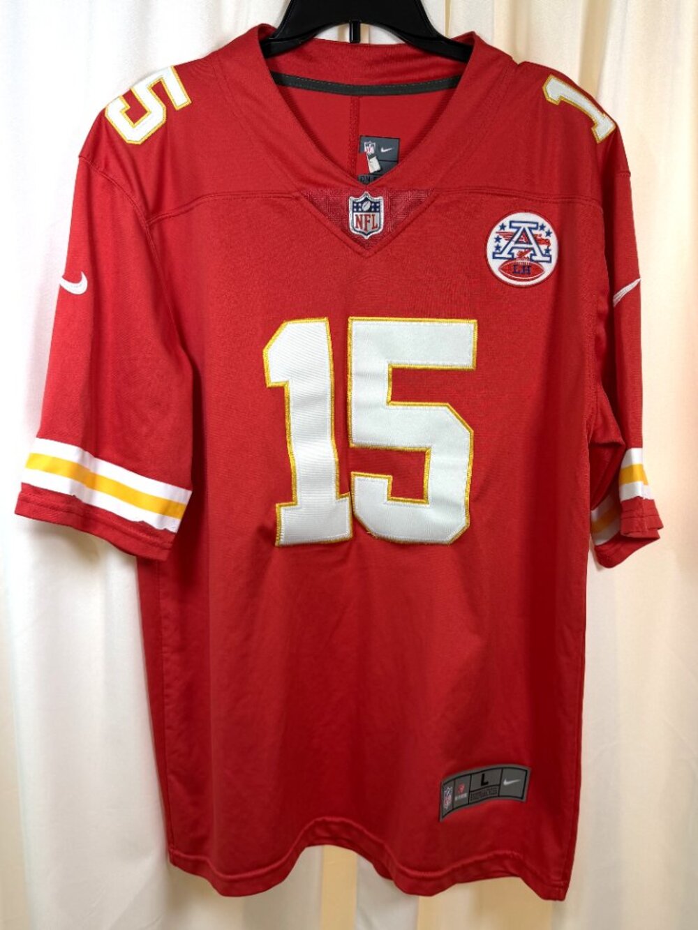 Nike On Field NFL Kansas City Chiefs Patrick Mahomes #15 Men's Large Red Jersey